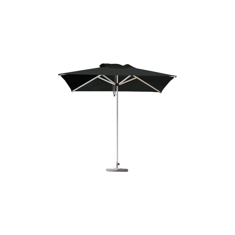 Mistral Square Market Umbrella, CBS + 2" Galvanized Tube, Black, 6'6"