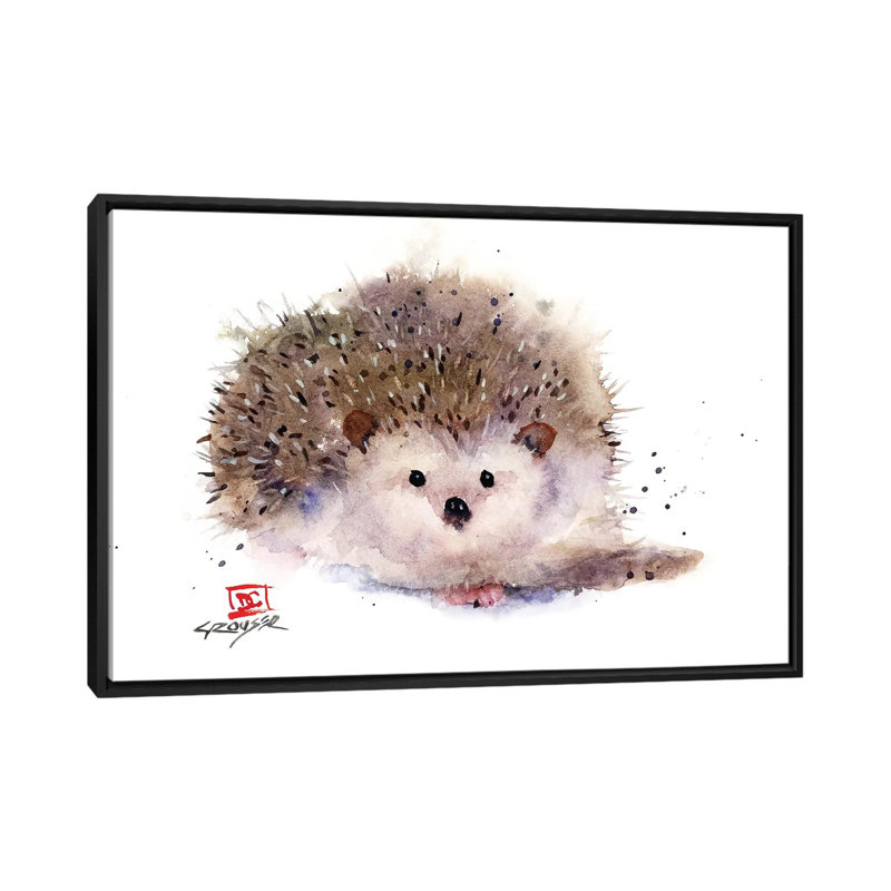 « Hedgehog » par Dean Crouser, reproduction d’art, H 26 po x l 40 po x 1,5 po, Toile avec cadre noir, Aucun mat