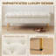 Banc de chambre rembourré avec pieds en métal de ton or, beige-130131467