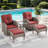 Keywest 2 - Person Outdoor Seating Group PE Wicker Swivel Glider With Ottomans With Cushions With Side Table-1850035041