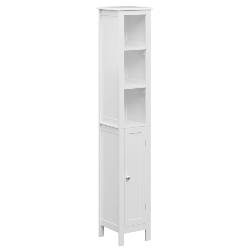 66.92" Tall Bathroom Storage Cabinet With Adjustable Shelves,Slim 1 Doors Freestanding Cabinet With Anti-Tip, Open Compartments, For Home, Small Spaces, Bathroom,Kitchen, Living Room