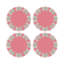 Sous-verres ronds en cuir rose-119015301