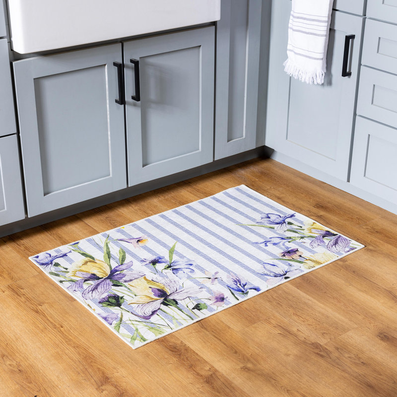 Tapis décoratif lavable doré lilas 2 pi x 3 pi