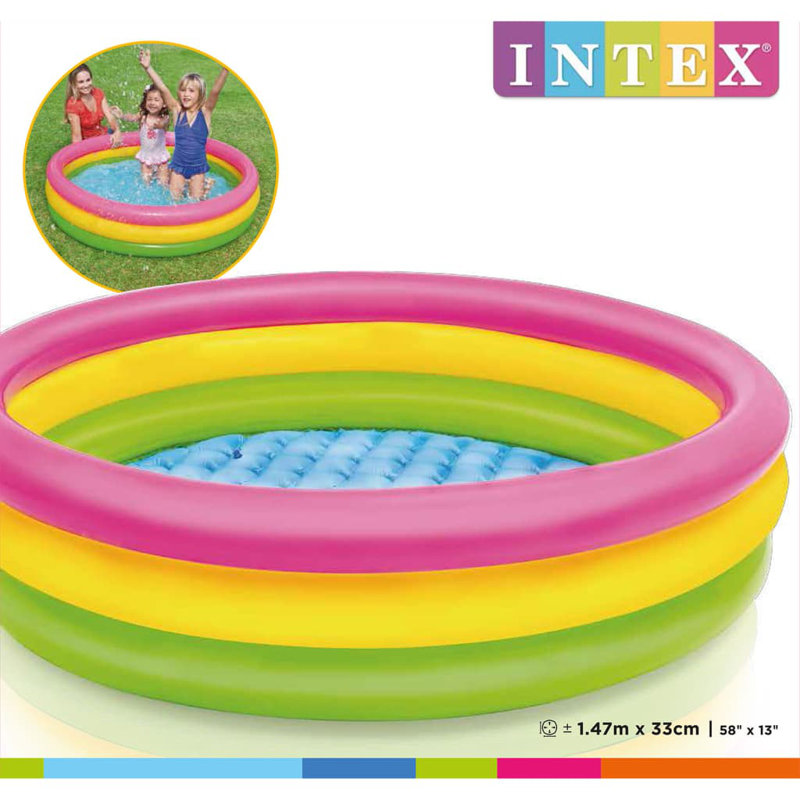 Intex Sunset Inflatable Pool 3 Rings, 147 cm W x 33 cm H