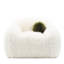 Fauteuil pivotant contemporain en fausse fourrure blanche à 360° avec coussin, doux et luxueux, idéal pour le salon ou la pièce principale.