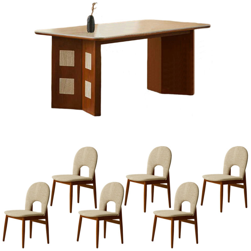 Ensemble de table de salle à manger en bois fritté, H 29,53 po x L 55,12 po x l 27,56 po