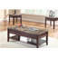 Table de bord de table en bois de cerisier foncé imitation marbre, mobilier de salon moderne en bois 1 pièce