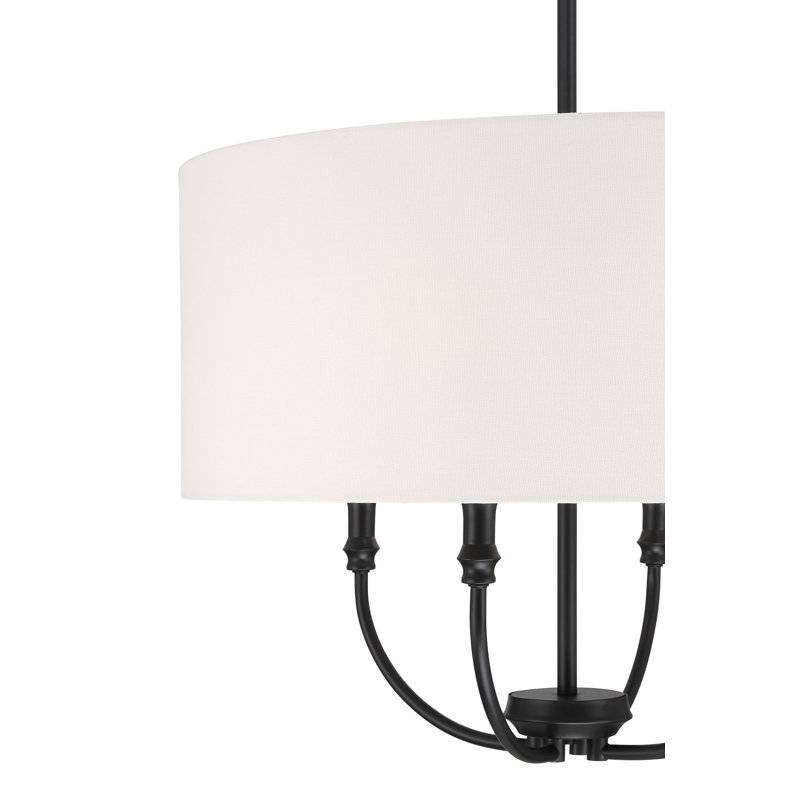 Luminaire suspendu 4 lumières Mairbourne, Noir mat