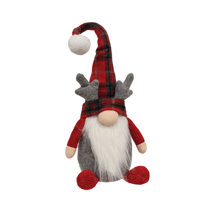 Gnome renne à carreaux d'hiver