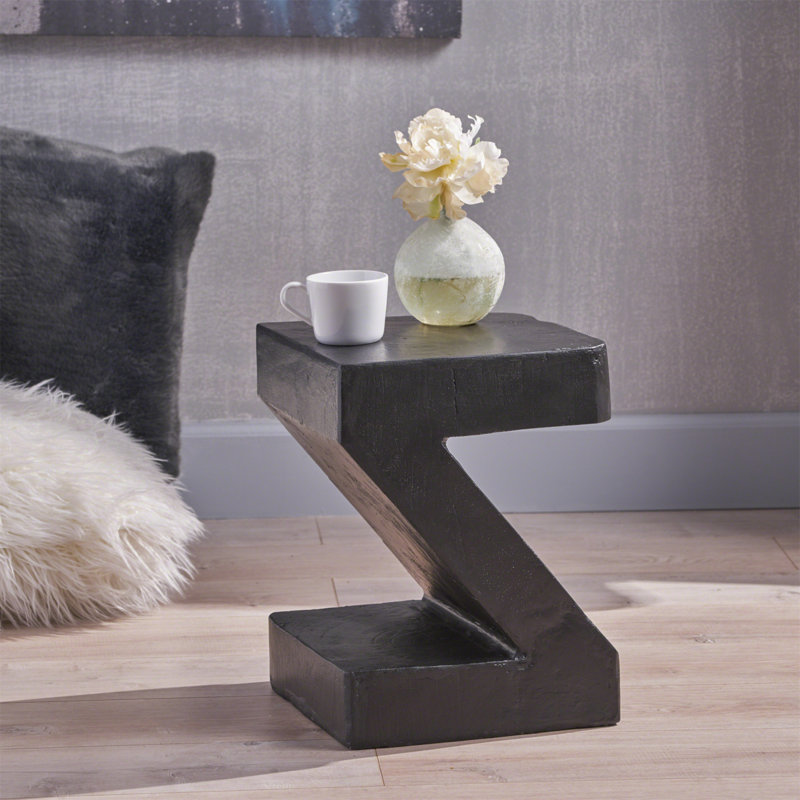 Table d'appoint unique en béton léger avec des touches artistiques pour la décoration intérieure, Noir, noir, noir, noir