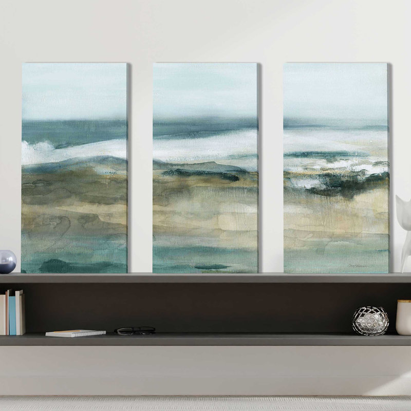 Moody Seas I par Carol Robinson - peinture sur toile tendue 3 pièces