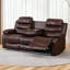 Ensemble de salon 3 pièces inclinable en faux cuir avec porte-gobelet, DEL et console-116403582
