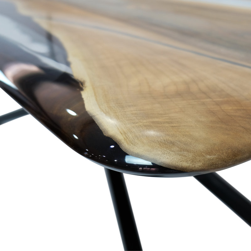 Walnut Metal Base Dining Table, H75 x L275 x W122cm