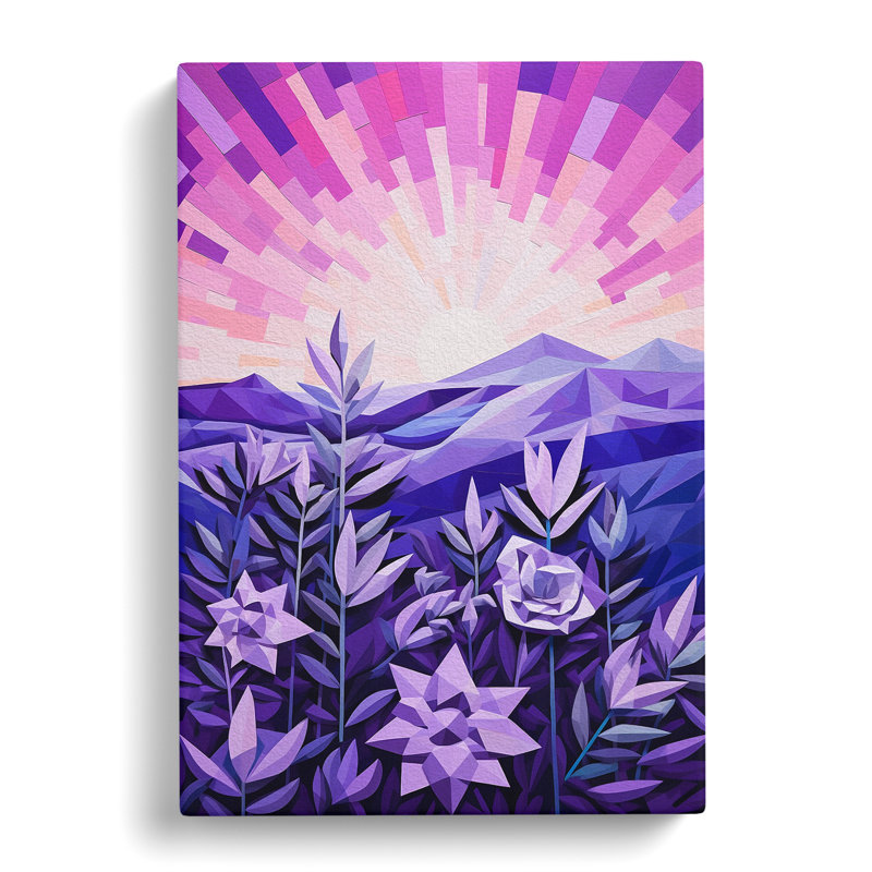 Lavender Flower Constructivism No.3 - Wrapped Canvas, 76cm H x 50cm W x 3cm D