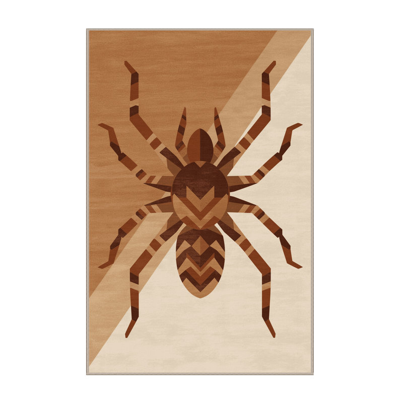 Tapis doux et moelleux à motif géométrique moderne brun Tockington Tarantula, 8 x 12