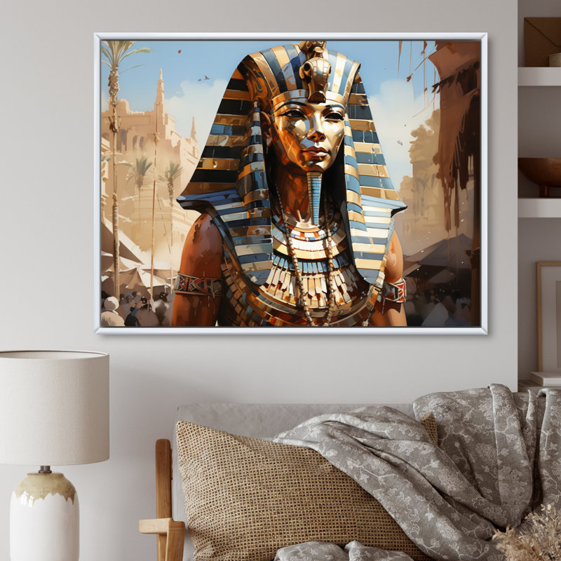 " Egypt Ancient Echoes ", White Floater Framed, 12" H x 20" W x 1" D