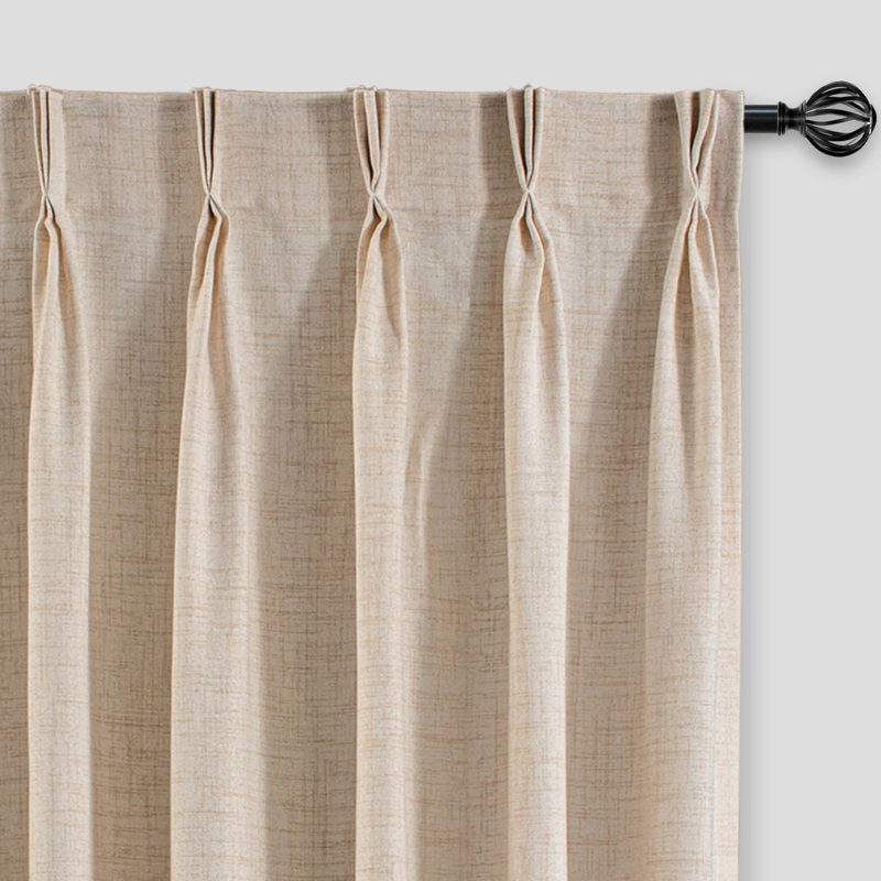 Schimmel Polyester Semi-Sheer Curtain, 50" W x 108" L, Beige
