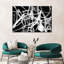 Doodles blancs sur fond noir, reproduction sur toile-253616917