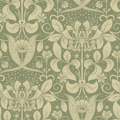 Leavy Floral Wallpaper