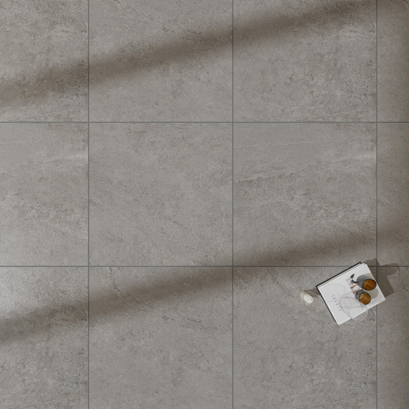 Italian Metalia Porcelain 24"x 24"x 9mm Floor and Wall Tile Case, Dark Gray