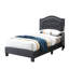 Cadre de lit simple avec tête de lit en jute gris anthracite et support moyen-131098987