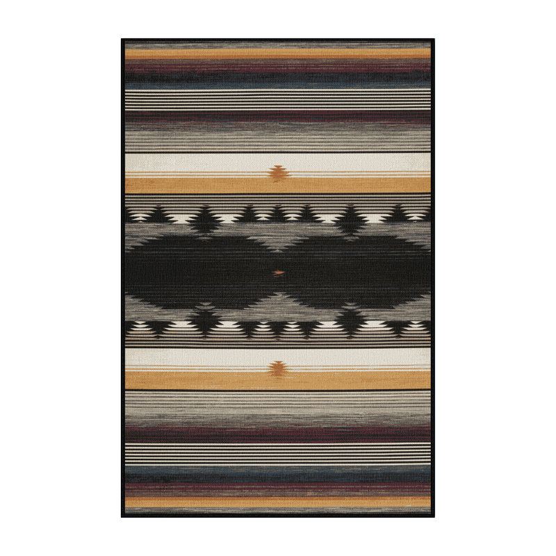 Washable Sunrise Stripe Southwestern Area Rug, Rectangle 8' x 12'