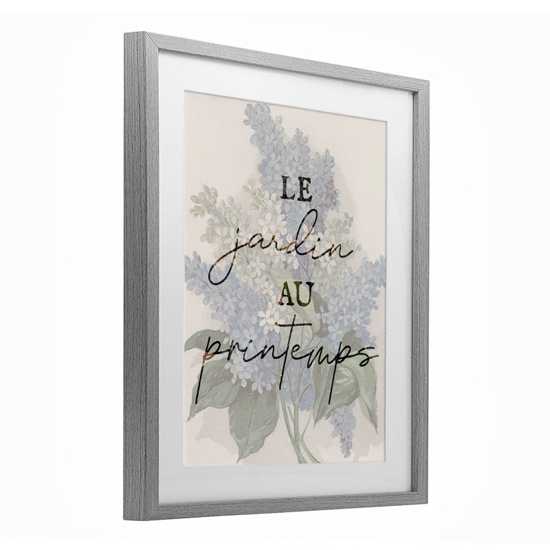 «Garden in Spring», reproduction encadrée sous verre, par Lil 'Rue, Cadre de ferme gris, H 21 po x l 17 po