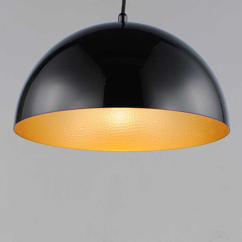 Luminaire suspendu en dôme à 1 lumière Demetrices, H 8 po x l 14 po x P 14 po