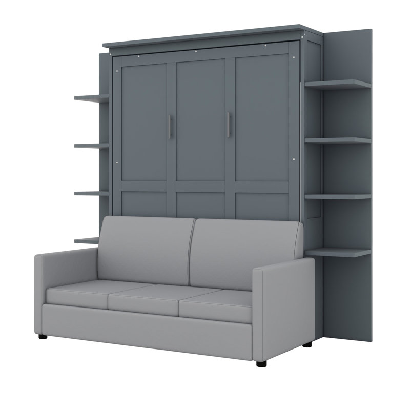 Lit escamotable avec canapé Murphy, Gris
