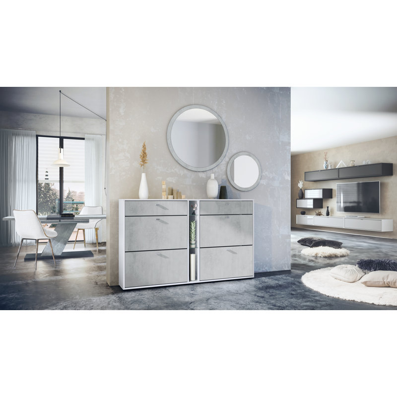 Rodrique Hall Tree 28cm Wide, Matt white/Concrete