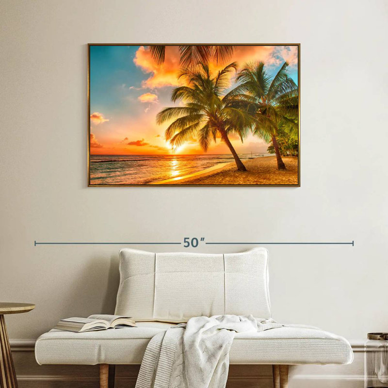 Barbade, Cadre flottant doré, 40 po x 27 po
