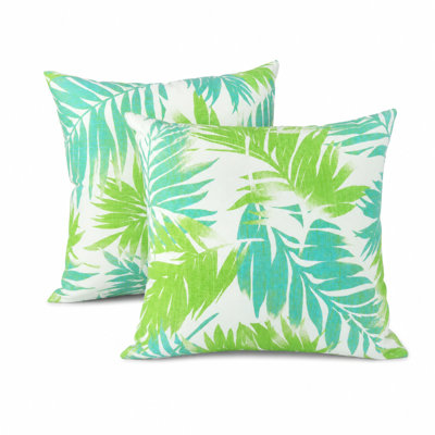 2-Piece 18" x 32" Indoor/Outdoor Waterproof Square Throw Pillow Set with Removable Zip Covers and Inserts