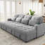 En forme de U avec rangement pour chaise longue, ports et soutien lombaire apaisant, superbe chenille grise à deux salons,