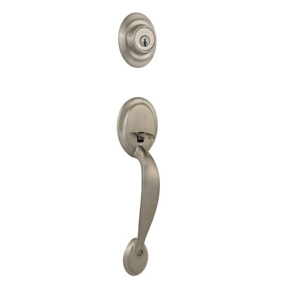 Jeu poignées avec verrou et bouton de porte à cylindre simple et rosette