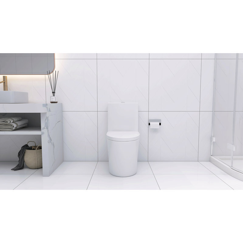 Elongated One Piece Toilet White