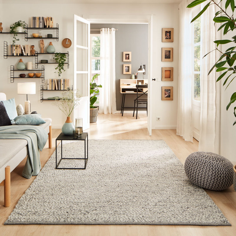 Areena Solid Colour Hand Woven Flatweave Area Rug, Rectangular 250 x 290cm