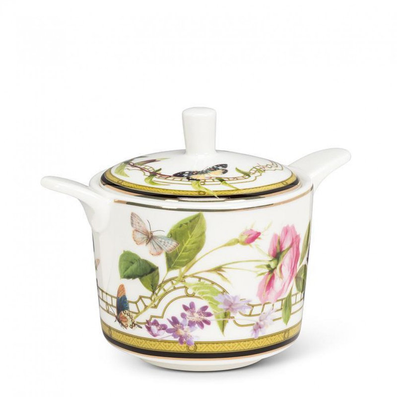 Butterfly Garden Covered Sugar Pot