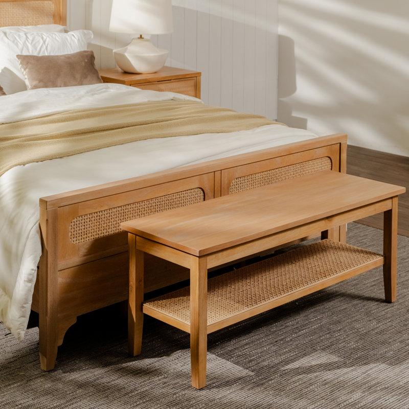 Liora - 45"rattan Bench, Brown