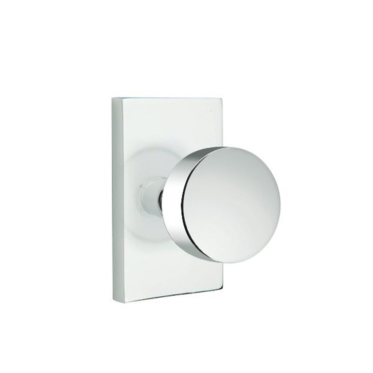 Emtek Dummy Knobset w/ Modern Rectangular Rosette and Round Knob