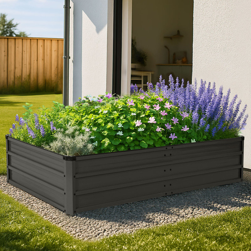 Rectangular Galvanized Raised Garden Bed Planter Box
