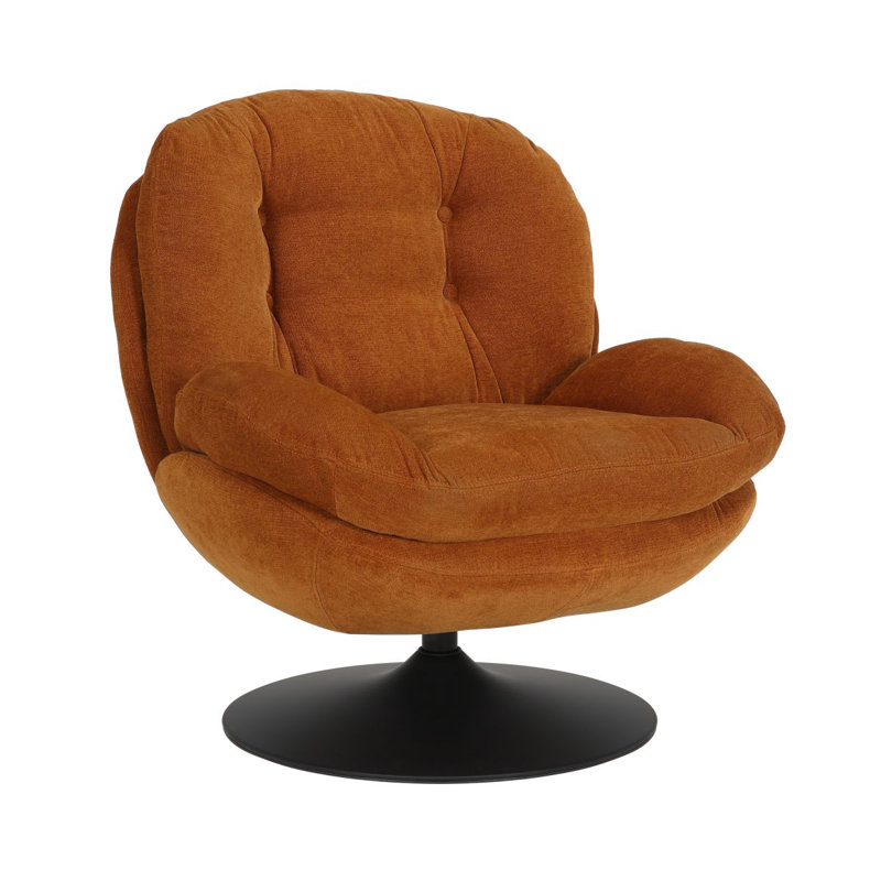 Bonhomme Upholstered Swivel Accent Chair, Orange
