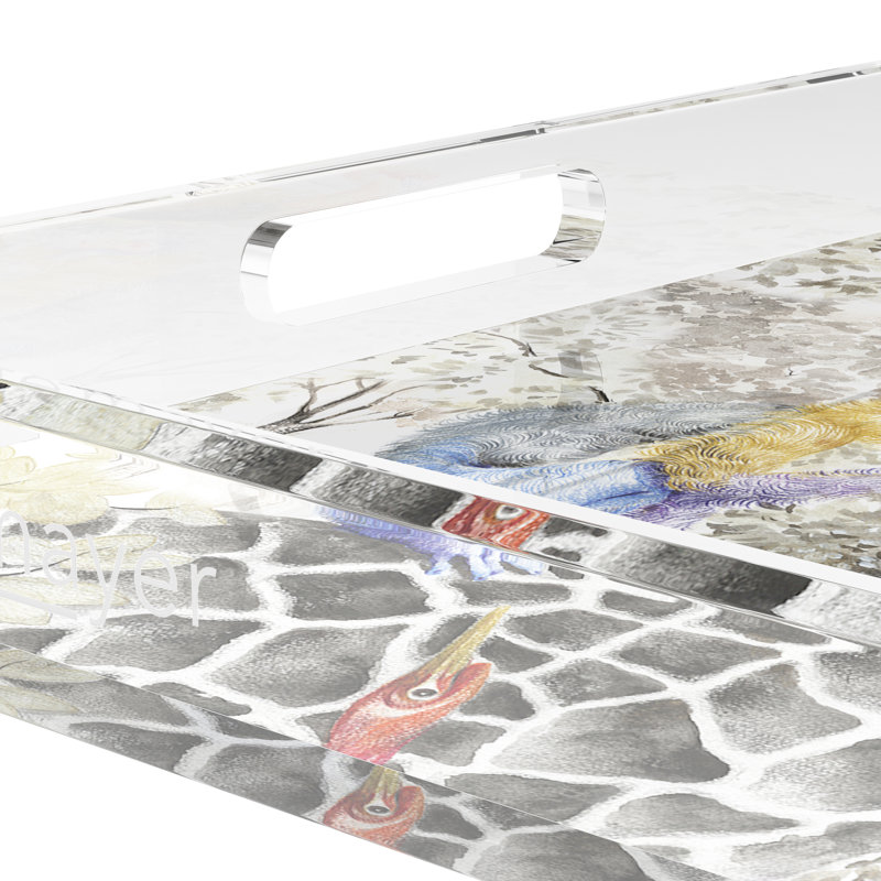 Arcadia Giraffe Acrylic Square Decorative Tray, 18"W x 18"D x 2"H