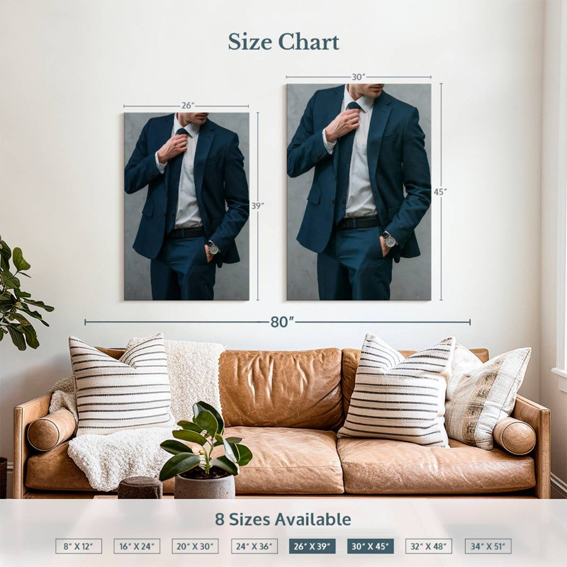 Shuttleworth Man Wearing Suit, 39" H x 26" W