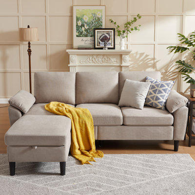 Canapé modulaire réversible avec repose-pieds de rangement 79,5 po