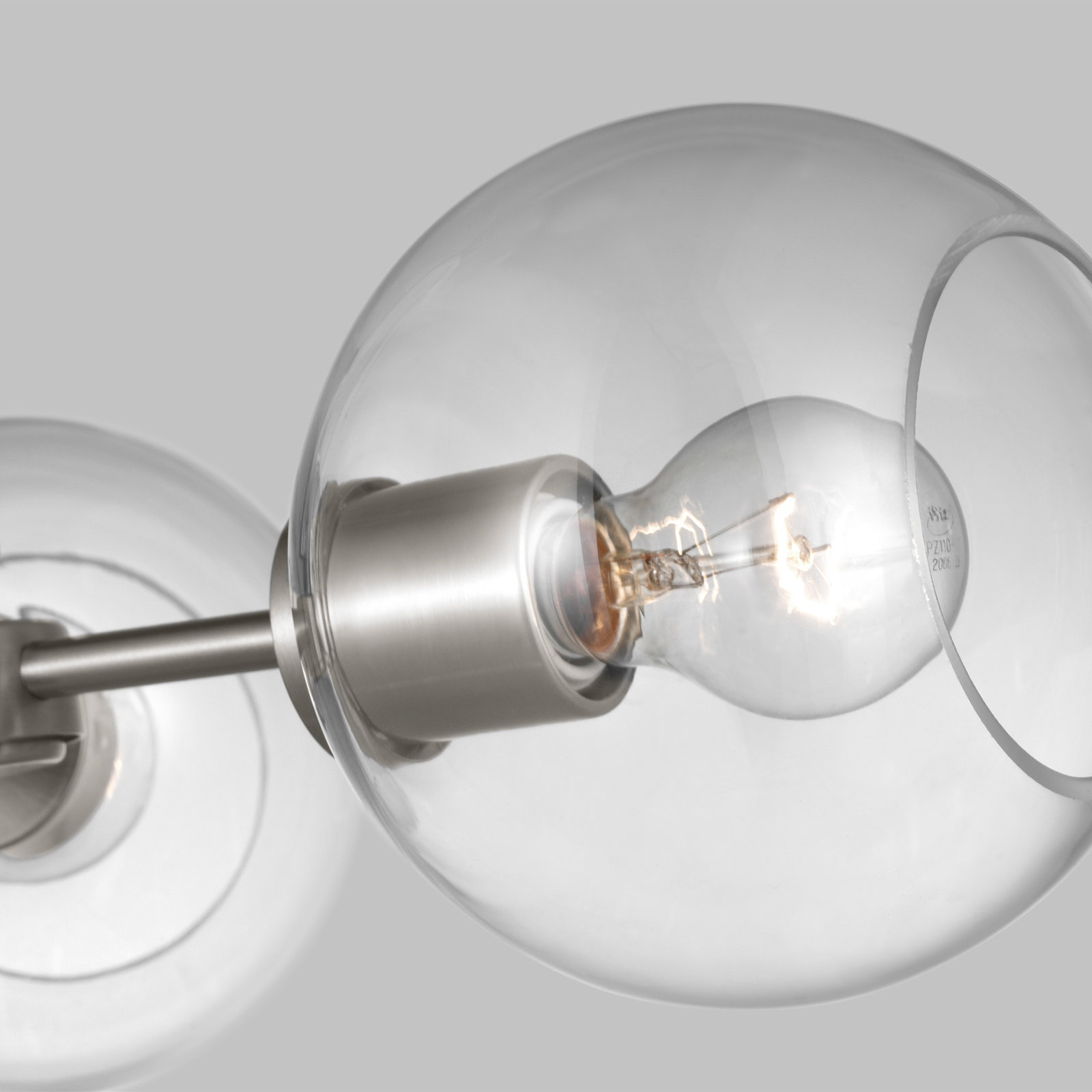 Herma 3 Light Glass Semi Flush Mount, Brushed Nickel