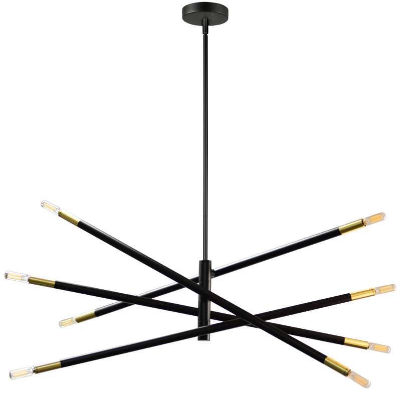 Lustre linéaire Spoutnik Mordern 8 lumières Wand, Laiton vieilli