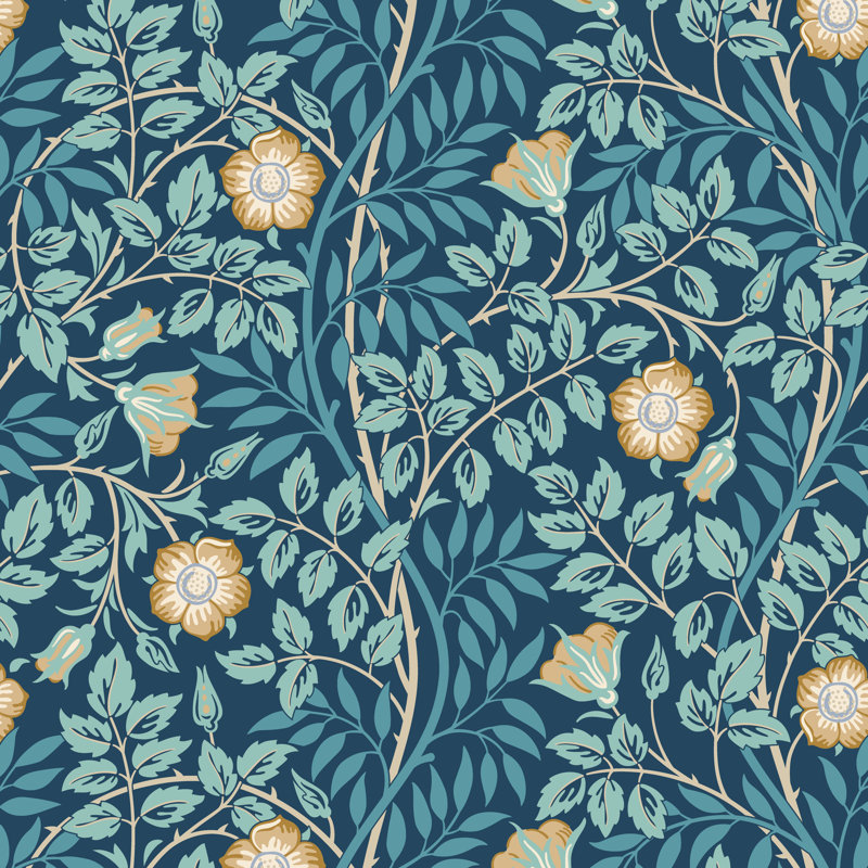 Padstow 10m x 50cm Matte Wallpaper Roll, Navy Blue