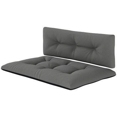 Coussins de remplacement 2 places pour coussins de palette d'extérieur de 3,9 po d'épaisseur - conception capitonnée pour jardin, patio, noir