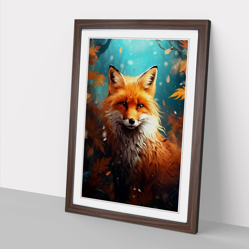 Single Picture Frame Print on Wood, 34cm H x 25cm W, Walnut Framed