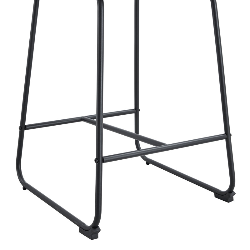 Tabouret de bar en polyuréthane avec pieds en métal, Brown, Ensemble de 2